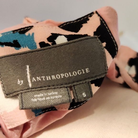 Anthropologie Pink And Blue Print Dress SMALL - Picture 4 of 4